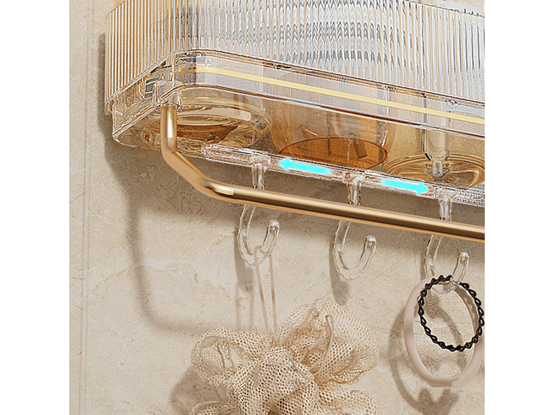 Étagère de rangement murale flottante pour salle de bain, gain de place, style moderne, avec crochet pour porte-serviettes - Conforama D
