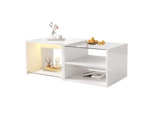 Table basse rectangulaire coloris blanc LPOSPI - 50 cmx100 cm