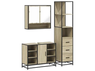 Ensemble de meubles de salle de bain 3 pcs chêne sonoma cf63772