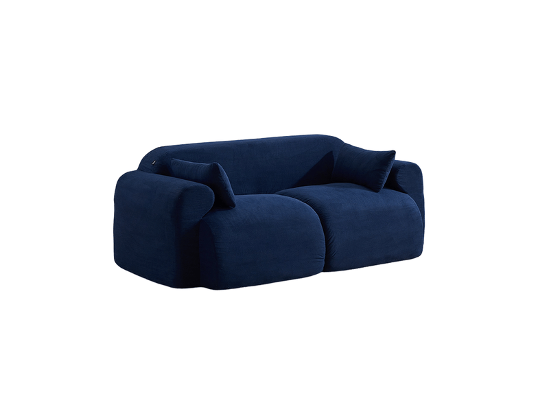  Canapé 2 places modenvie bleu foncé en velours côtelé 186 x 95 x 76 cm  - Conforama A