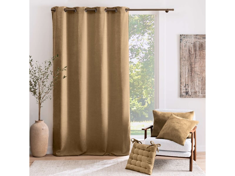  Rideau tamisant à œillets en velours chenille 140x260 cm  - Conforama E