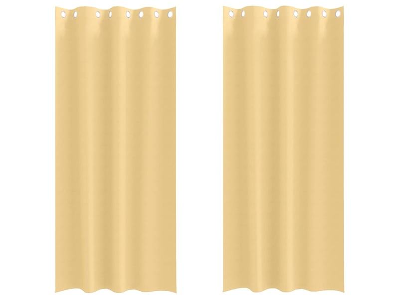  Lot de 2 rideaux occultants, rideaux black-out avec anneaux beige 245 x 140 cm cf44568  - Conforama A