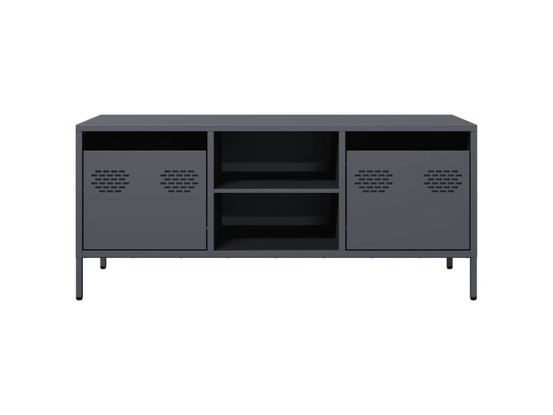  Meuble tv - banc tv - meuble de rangement anthracite 101,5x39x43,5 cm acier laminé à froid  - Conforama D