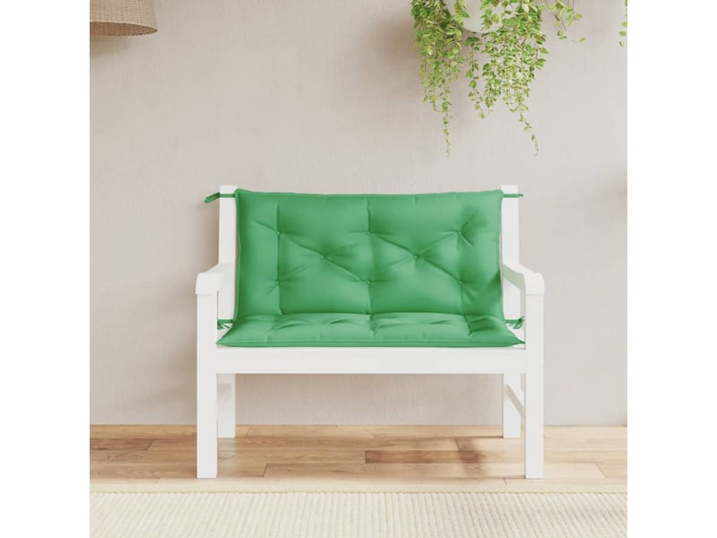  Lot de 2 coussins de banc jardin, coussins d'assise vert 100x50x7 cm tissu oxford cf58745  - Conforama B