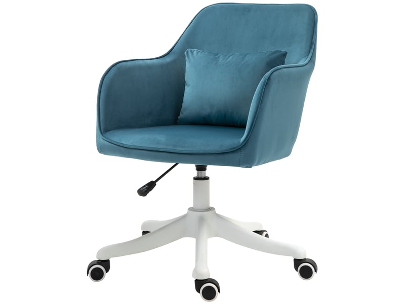  Fauteuil de bureau, chaise bureau, polyester, 55x70x86cm, bleu  - Conforama A