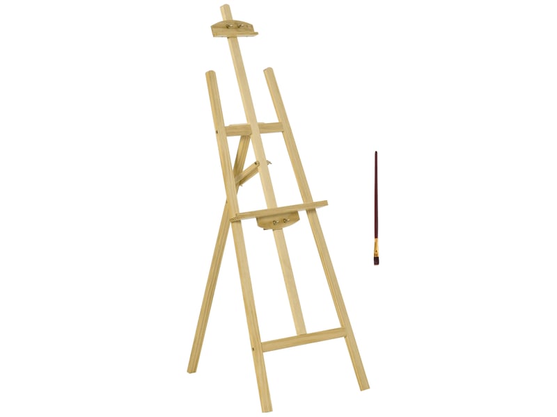  Chevalet d'artiste sur pieds dim. 51,5l x 71,5l x 134,5h cm inclinaison réglable hauteur 90° max. Bois de pin  - Conforama B