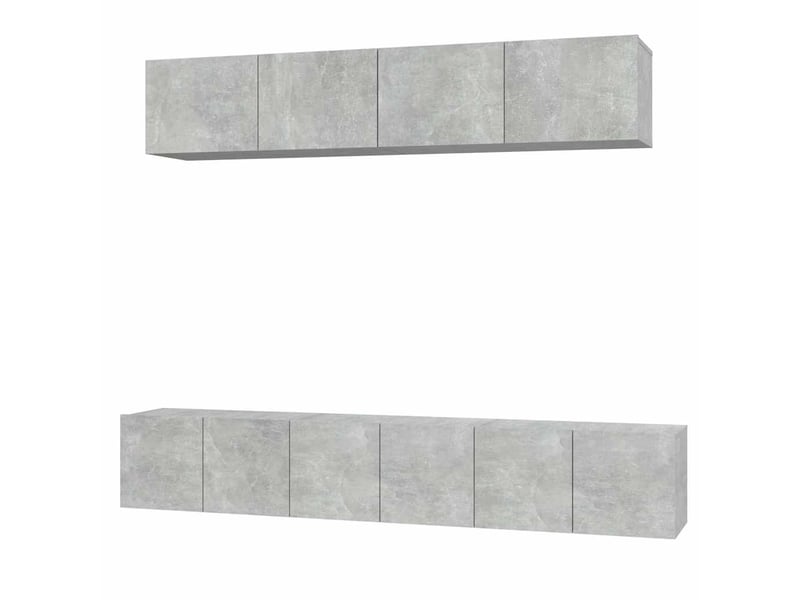  Ensemble de meubles tv 5 pcs gris béton bois d'ingénierie shl44837  - Conforama A