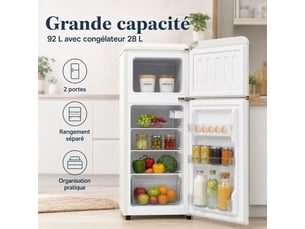 Refrigerateur 2 portes (congél en haut) froid Statique <strong></strong> - largeur 38 cm x hauteur 49.5 cm