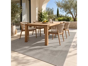 The white stone tapis extérieur avec bordure 160x230 cm beige | pour intérieur et extérieur, résistant aux uv et à l'eau, lavable | tapis en polypropylène tissé à plat effet sisal