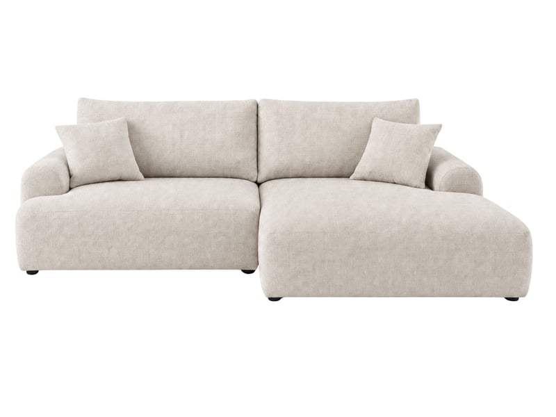  Elias - canapé d'angle convertible tissu chenille 3 places blanc gauche  - Conforama A