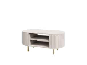 Table basse rectangulaire coloris beige JLC KREATION - 52 cmx100 cm