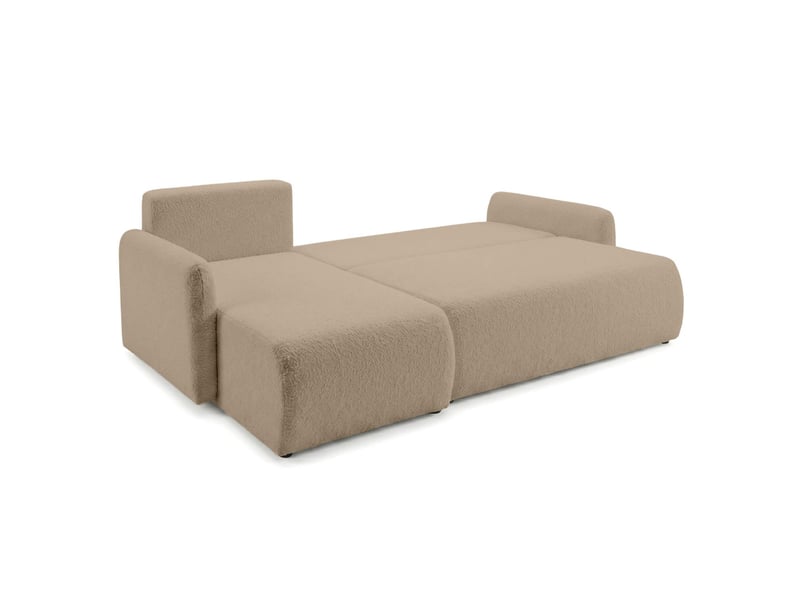  Alya - canapé d'angle convertible et réversible 3 places accoudoirs fins en bouclette  - Conforama C