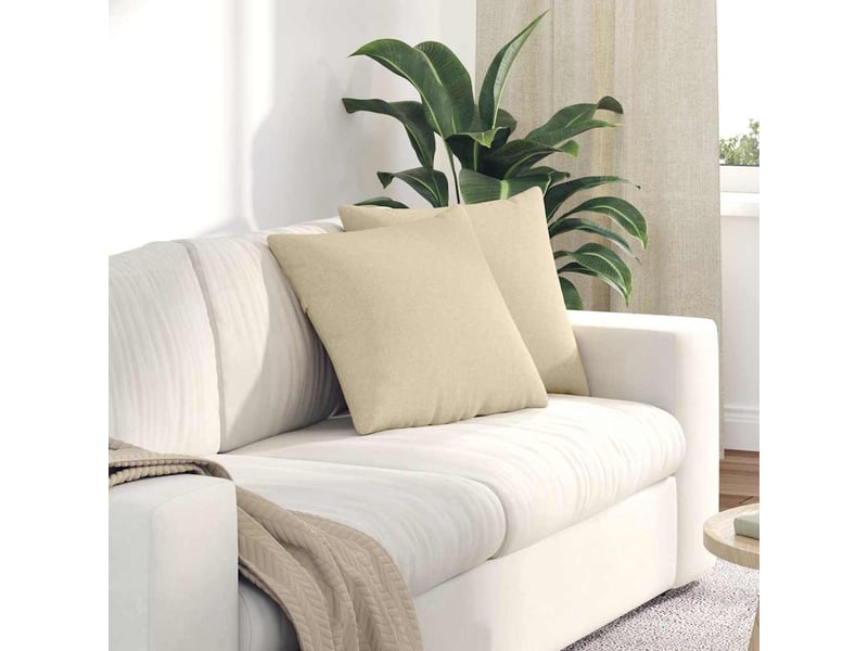 Lot de 2 coussins de canapé, coussins décoratifs tissu crème 45 x 45 cm cf58811 - Conforama B