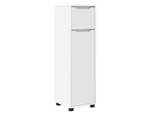 Cabinet de salle de bain, meuble de rangement blanc 30.5x30x101 cm