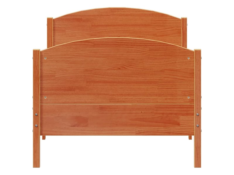  Lit simple- lit adulte -  cadre de lit sans matelas  marron 90x200 cm bois pin massif  - Conforama C