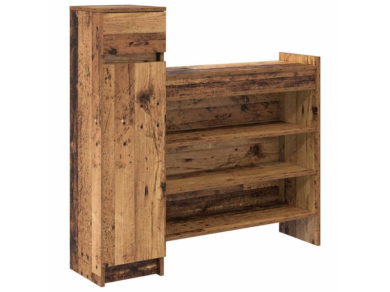  Banc à chaussures, meuble à chaussures 100,5x28x100 cm bois d'ingénierie shl5322  - Conforama A