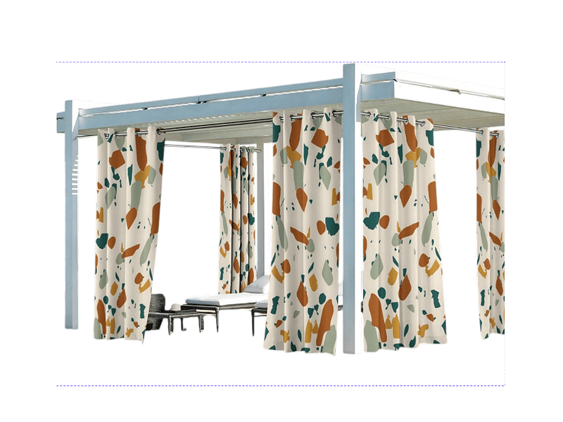 Rideau extérieur résistant aux intempéries en deux parties pour balcon, tonnelle, jardin, terrasse, parterre de fleurs, l 200 cm x h 200 cm - Conforama A