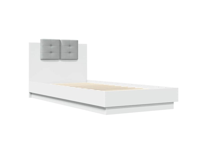 Lit simple- lit adulte - cadre de lit avec led sans matelas blanc 100x200 cm - Conforama B
