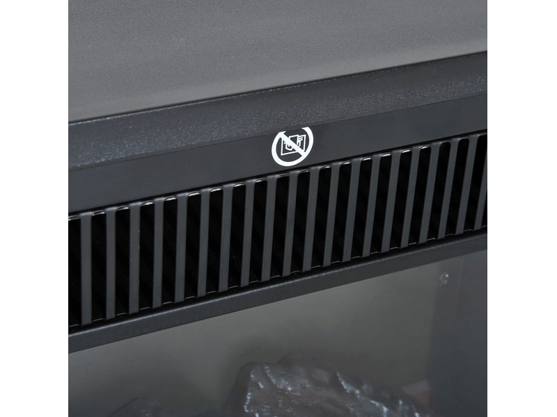  Elektrokamin électrique poêle à cheminée debout avec effet de flamme noir 34x17x31 cm pour soirées chaleureuses  - Conforama D
