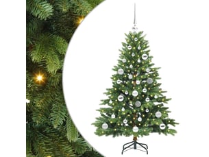 Sapin de noël artificiel, arbre de noël avec 150 led vert 120 cm pe et pvc shl3957