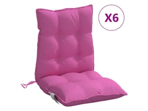 Lot de 6 coussins d'extérieur, coussins de chaise rose 100 x 50 x 7 cm cf56438