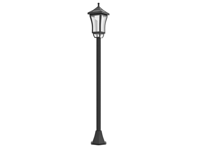  Lampe de jardin avec autonomie de 6 heures et fixation au sol, en abs et polycarbonate, 15 x 15 x 127 cm, noire  - Conforama A