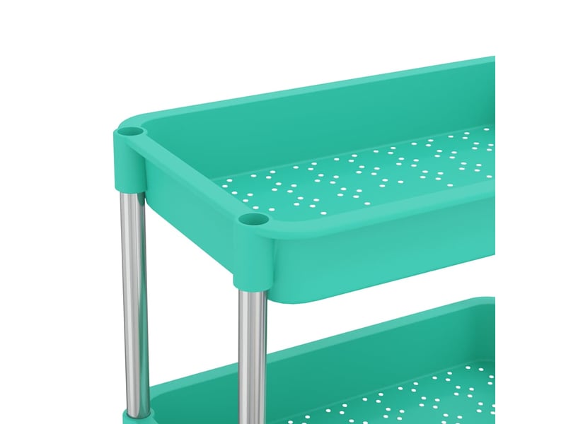  Desserte de cuisine, chariot de rangement 5 niveaux turquoise 42x29x128 cm fer et abs  - Conforama E