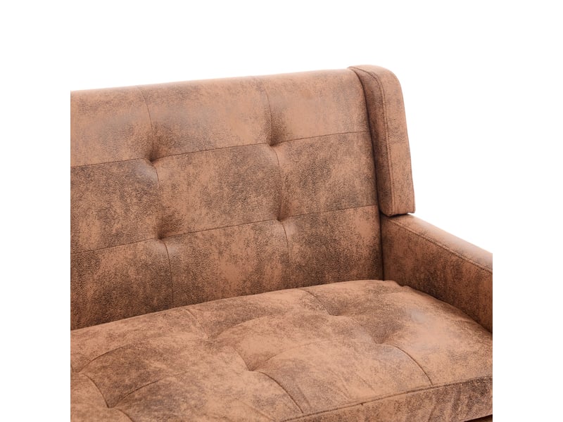  Banquette 2 places en lin l119 cm, pieds bois massif antidérapants, coussin mousse haute densité  - Conforama D