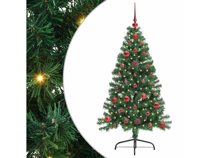 Sapin de noël artificiel, arbre de noël pré-éclairé vert 120 cm pvc shl9308 - Conforama A