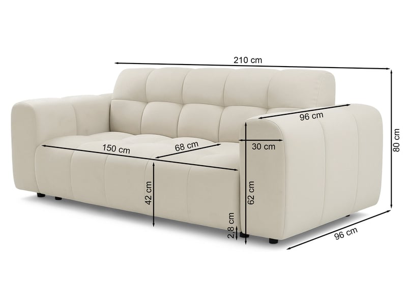  Selsey boloon - canapé - 210 cm - velours gris clair Boloon - Conforama D
