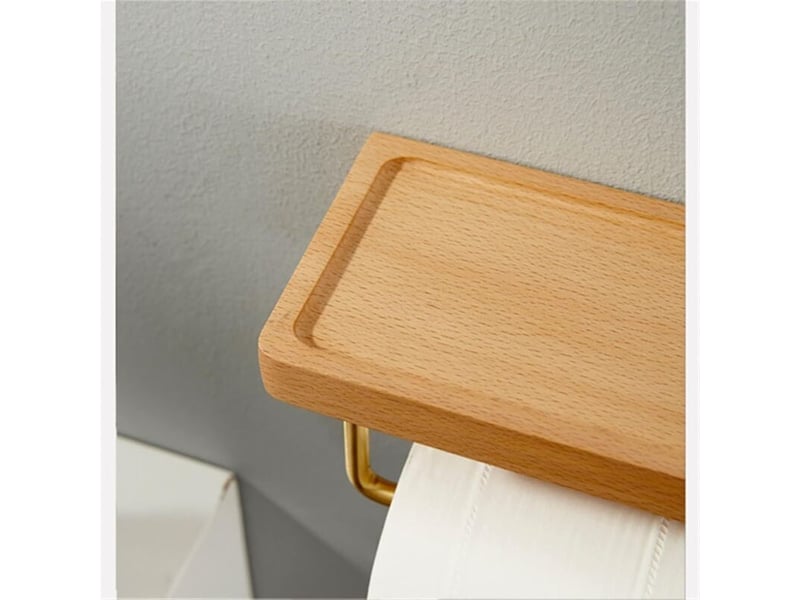 Ineasicer porte papier toilette double bois hêtre auto-adhésif, pour sdbcuisine - Conforama D