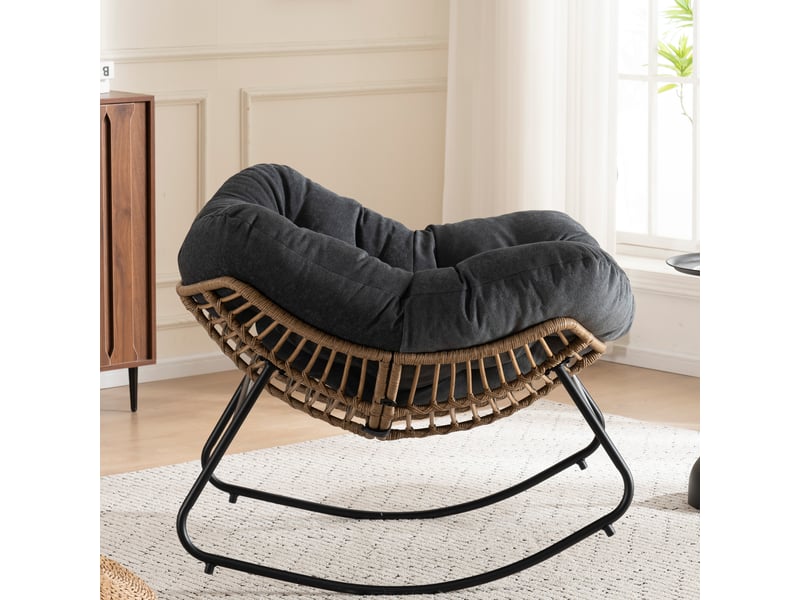  Fauteuil à bascule moderne en chenille avec cadre en métal 158 kg  - Conforama E