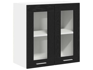 Meuble de rangement cuisine, armoire suspendue chêne noir 60x31x60cm bois d'ingénierie