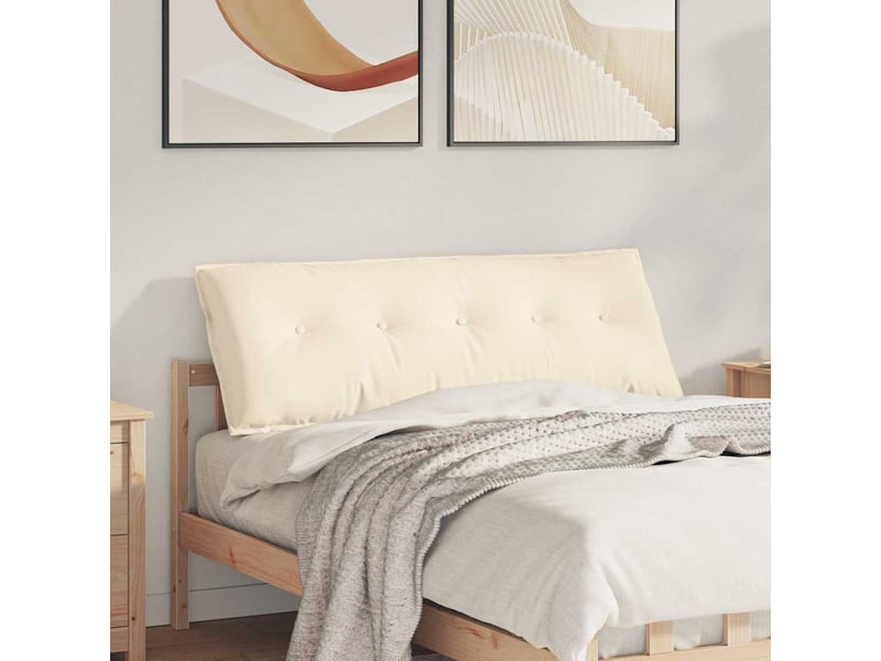 Coussin de dos, coussin de dossier crème 140 x 50 cm tissu en velours côtelé cf54617 - Conforama B