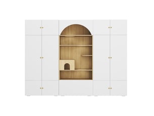 Ensemble dressing 270x50x200 cm multifonction panneau de particules blanc et effet bois