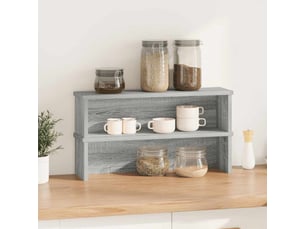 Lot de 2 étagères de cuisine empilables, étagères de rangement sonoma gris 50x15x16 cm cf42803