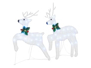 Lot de 2 rennes led, éclairage de noël, décoration de noël blanc froid 45 x 19 x 65 cm tissu cf62077