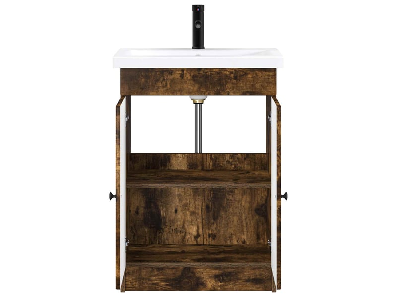 Ensemble de mobilier de salle de bain chêne fumé shl5539 - Conforama C