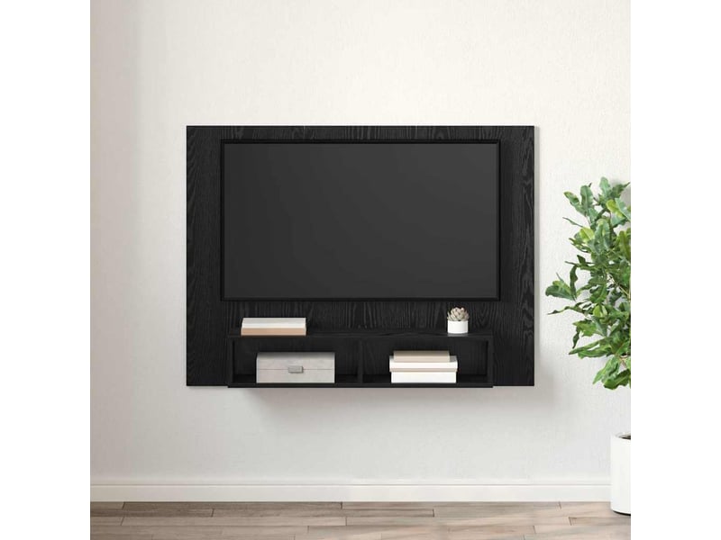  Ensemble meuble tv - banc tv - meuble de rangement 120 x 23,5 x 90 cm chêne noir  - Conforama D