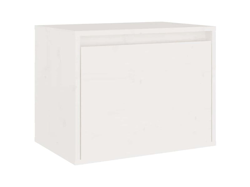  Lot de 4 meuble tv bas salon blanc bois massif de pin shl62637  - Conforama E