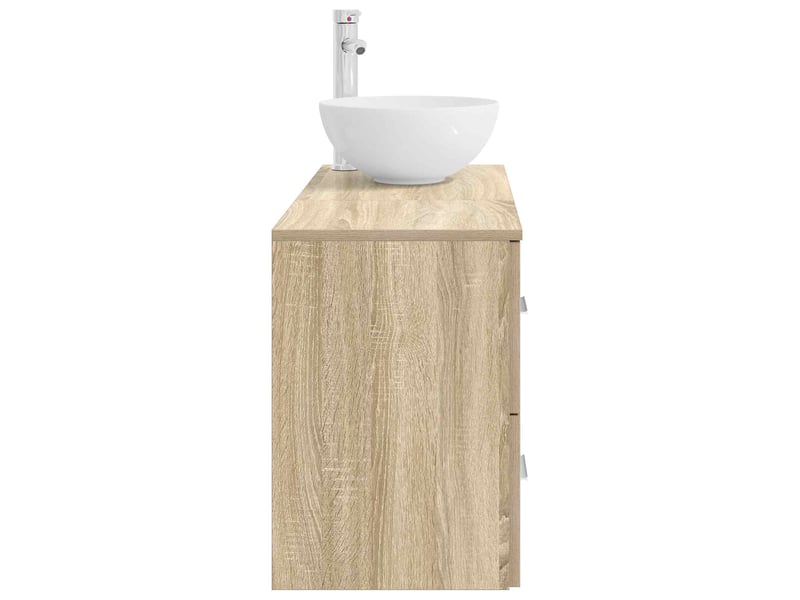  Ensemble de mobilier de salle de bain 2 pcs chêne sonoma shl6841  - Conforama D