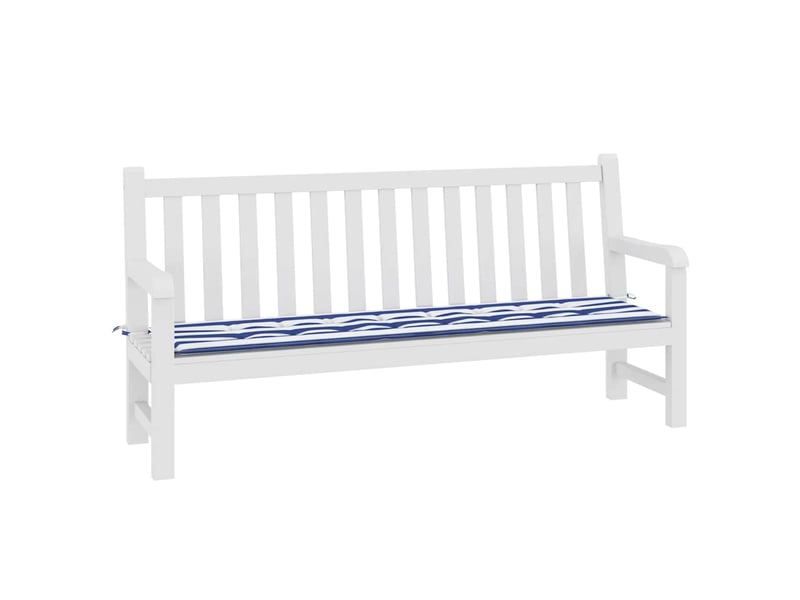  Coussin de banc de jardin, coussin d'assise rayures bleues et blanches 200x50x3cm cf52786  - Conforama C