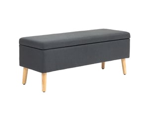 Banc de rangement tcqpz rembourré 110 x 39 x 45 cm coffre rabattable polyester gris foncé