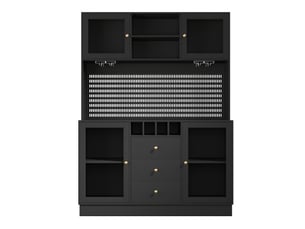 Buffet 2 porte(s)  1 tiroir(s) <strong></strong> <strong></strong> - 140 cm coloris noir 