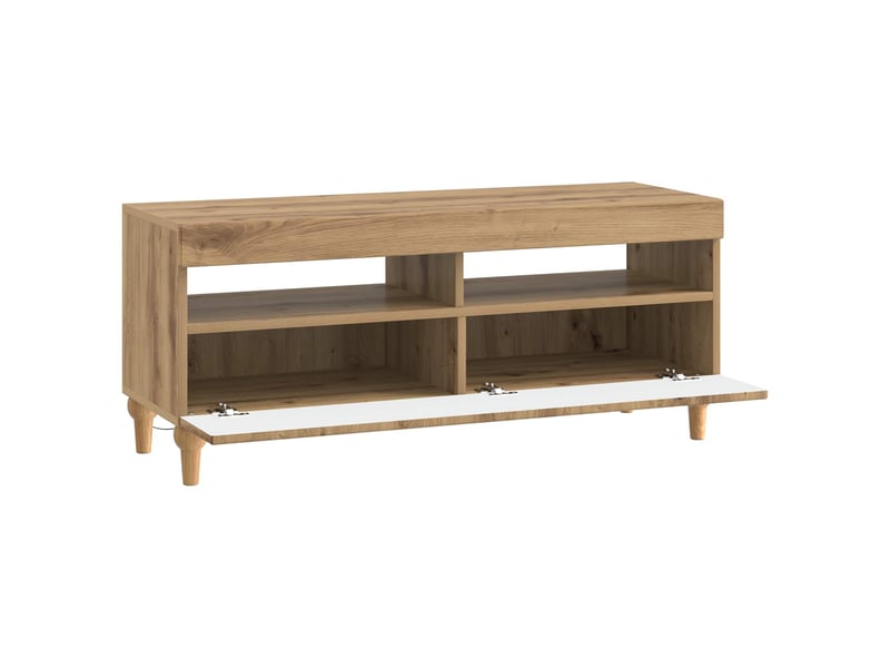  Meuble tv - banc tv - meuble de rangement led chêne artisanal bois d'ingénierie  - Conforama E
