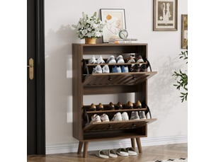 Meuble à chaussures 6 paire(s)  <strong>COVREO </strong>  <strong></strong> coloris bois foncé