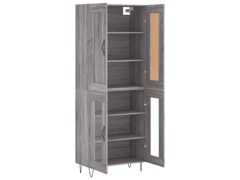  Buffet haut - bahut - meuble de rangement sonoma gris 69,5x34x180 cm bois d'ingénierie  - Conforama D