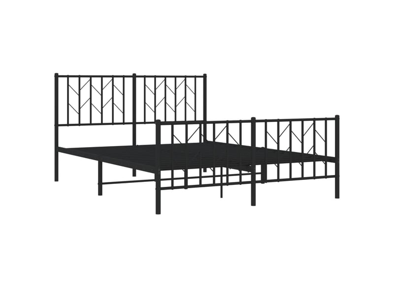  Lit adulte, lit semi-double, cadre de lit métal sans matelas avec pied de lit noir 135x190cm cf9262  - Conforama D
