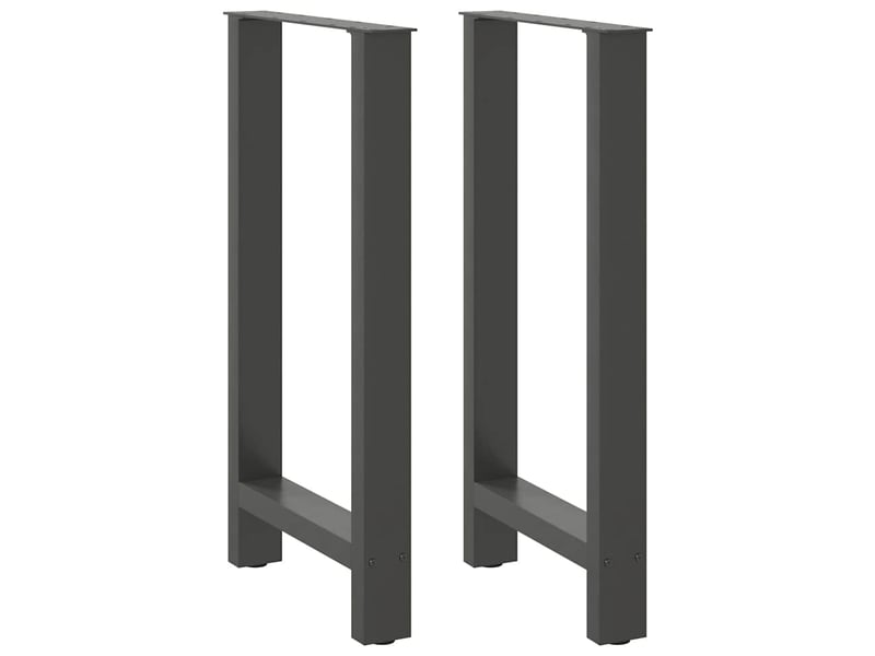 Lot de 2 pieds de table de bar robuste design moderne 50 x 90-91 cm en acier anthracite 02_0057570  - Conforama A
