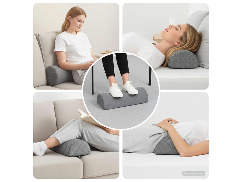  Coussin pour les jambes, oreiller 52 x 20 x 11 cm moyen gris cf56577  - Conforama B